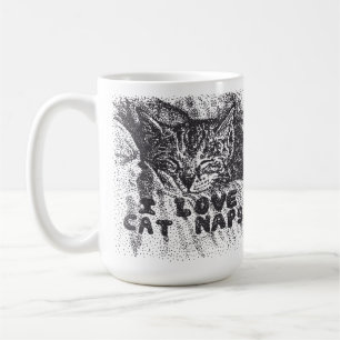 I Liebe Katzen Nickerchen, Katze schlafen Kaffeetasse