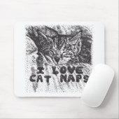 I Liebe Katzen Nickerchen, Katze schlafen Mousepad (Mit Mouse)