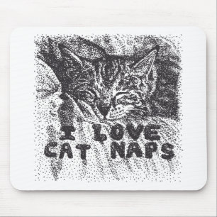 I Liebe Katzen Nickerchen, Katze schlafen Mousepad