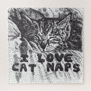 I Liebe Katzen Nickerchen, Katze schlafen Puzzle