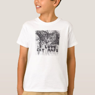 I Liebe Katzen Nickerchen, Katze schlafen T-Shirt