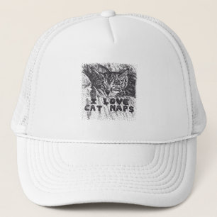 I Liebe Katzen Nickerchen, Katze schlafen Truckerkappe