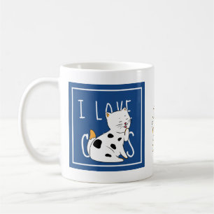 I Liebe Katzen Niedlicher Cartoon Illustration Kin Kaffeetasse