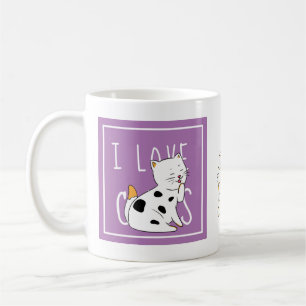 I Liebe Katzen Niedlicher Cartoon Illustration Kin Kaffeetasse