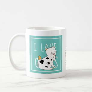 I Liebe Katzen Niedlicher Cartoon Illustration Kin Kaffeetasse