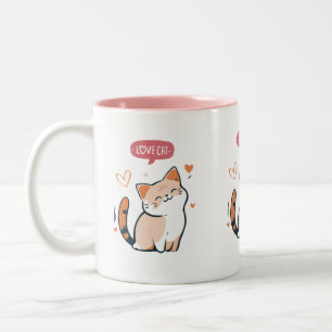 I Liebe Katzen Niedlicher Cartoon Zweifarbige Tasse
