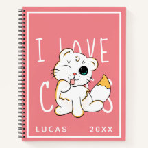 I Liebe Katzen Niedlicher Name Vorlage Notebook