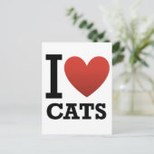 I Liebe Katzen Postkarte (Stehend Vorderseite)