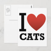 I Liebe Katzen Postkarte (Vorne/Hinten)