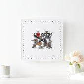 I Liebe Katzen Quadratische Wanduhr (Zuhause)