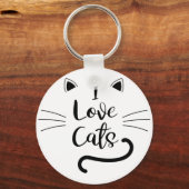 I Liebe Katzen Schlüsselanhänger (Vorderseite)