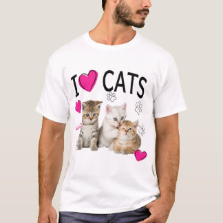 I Liebe Katzen Shirt Katzenliebhaber T-Shirt I Lie