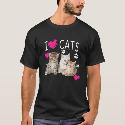 I Liebe Katzen Shirt Katzenlover I Liebe Kätzchen  (Vorderseite)