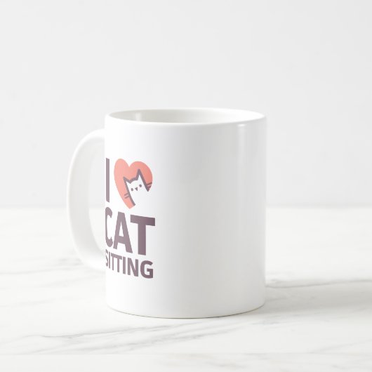 I Liebe-Katzen-Sitzen Kaffeetasse (Vorderseite Links)