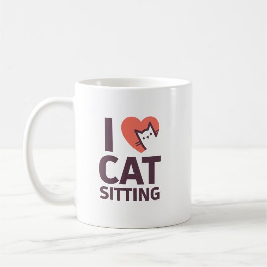 I Liebe-Katzen-Sitzen Kaffeetasse (Links)