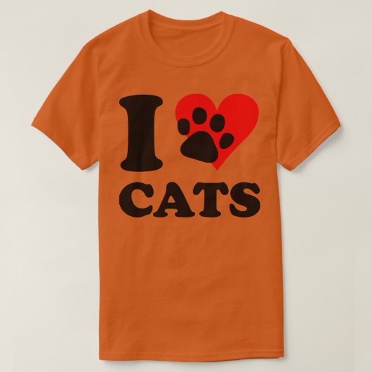 I Liebe Katzen T-Shirt (Design vorne)