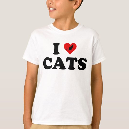 I Liebe Katzen T-Shirt (Vorderseite)