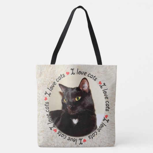 I Liebe Katzen Tasche (Vorderseite)