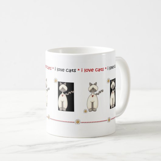 I Liebe-Katzen-Tasse Kaffeetasse (VorderseiteRechts)