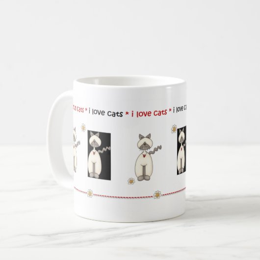 I Liebe-Katzen-Tasse Kaffeetasse (Vorderseite Links)