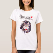 I Liebe Katzen Text Katze Kunst T-Shirt (Vorderseite)