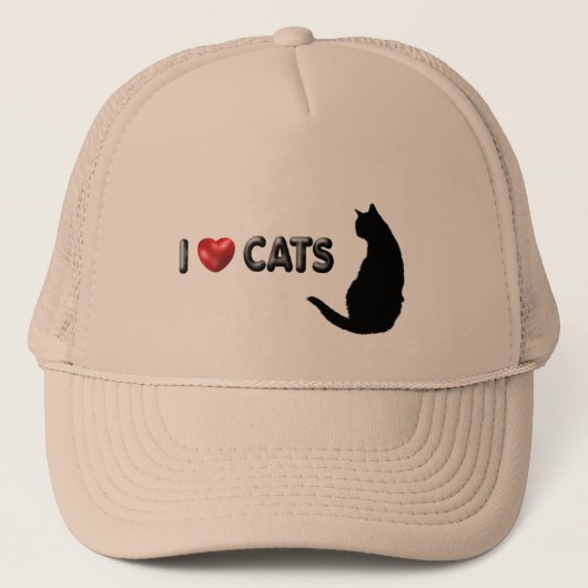 I Liebe Katzen Truckerkappe (Vorderseite)