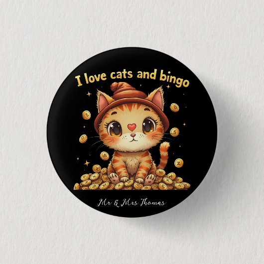 I Liebe Katzen und Bingo Perfect Combo Bingo Liebe Button (Vorderseite)
