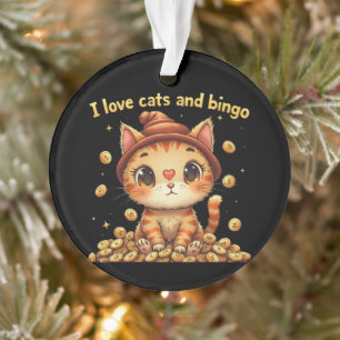 I Liebe Katzen und Bingo Perfect Combo Bingo Liebe Ornament