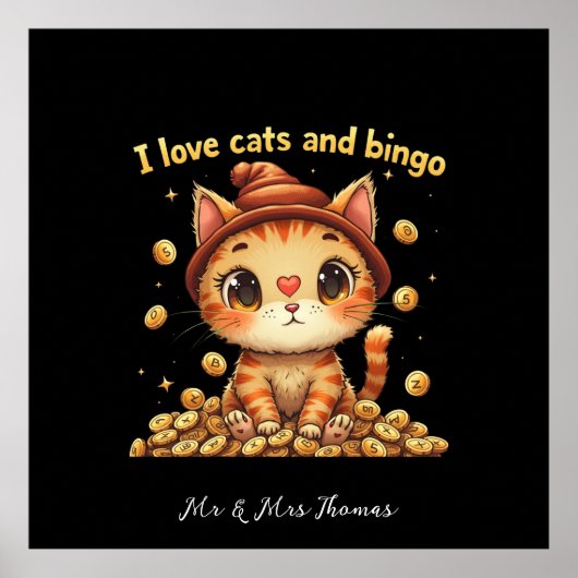 I Liebe Katzen und Bingo Perfect Combo Bingo Liebe Poster (Vorne)