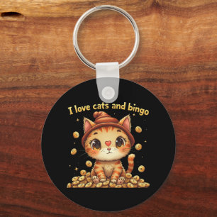 I Liebe Katzen und Bingo Perfect Combo Bingo Liebe Schlüsselanhänger