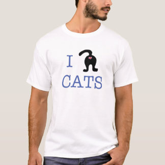 I Liebe-Katzen-UnisexShirt-Hintern-niedlicher Spaß T-Shirt