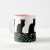 I Liebe-Katzen Zweifarbige Tasse (Vorderseite Links)