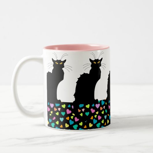 I Liebe-Katzen Zweifarbige Tasse (Links)