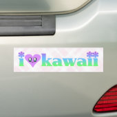 I Liebe Kawaii Kariert Autoaufkleber (Auf Auto)
