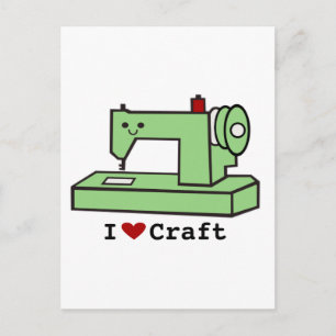 I Liebe- Kawaii-Nähmaschine Postkarte