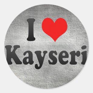 I Liebe Kayseri, die Türkei Runder Aufkleber