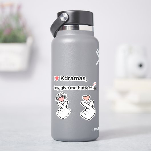 I Liebe Kdramas (3 Aufkleber-Set) Aufkleber (HydroFlask)
