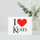 I Liebe Keats Postkarte (Stehend Vorderseite)