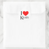 I Liebe Keats Runder Aufkleber (Tasche)