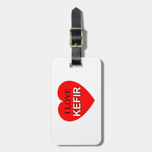 I Liebe Kefir Gepäckanhänger (Vorderseite vertikal)