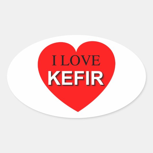 I Liebe Kefir Ovaler Aufkleber (Vorderseite)