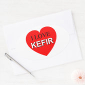 I Liebe Kefir Ovaler Aufkleber (Umschlag)