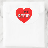 I Liebe Kefir Ovaler Aufkleber (Tasche)