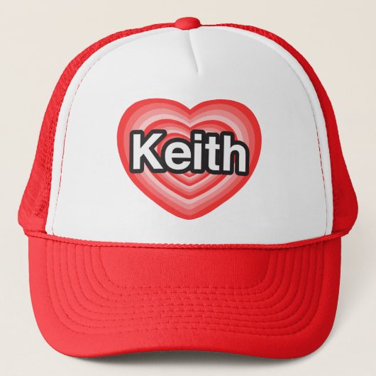 I Liebe Keith. Liebe I Sie Keith. Herz Truckerkappe (Vorderseite)