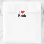 I Liebe Keith Runder Aufkleber (Tasche)