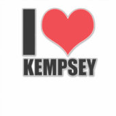 I Liebe Kempsey Aufkleber (Vorderseite)