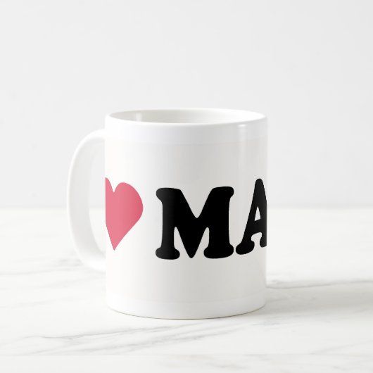 I LIEBE-KENNZEICHEN KAFFEETASSE (Vorderseite Links)