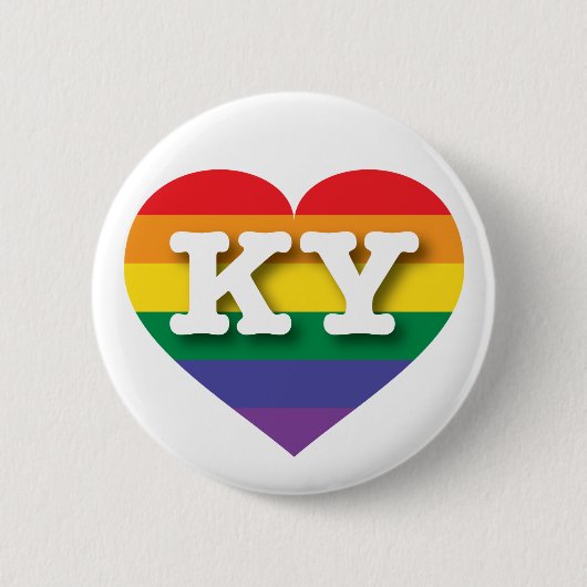 I Liebe Kentucky Gay Pride Rainbow Heart Button (Vorderseite)