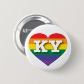 I Liebe Kentucky Gay Pride Rainbow Heart Button (Vorne & Hinten)