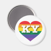 I Liebe Kentucky Gay Pride Rainbow Heart Magnet (Vorderseite/Rückseite)